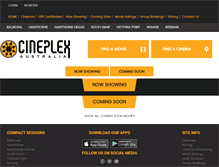 Tablet Screenshot of cineplex.com.au